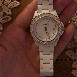 Brand new never worn white fossil watch
